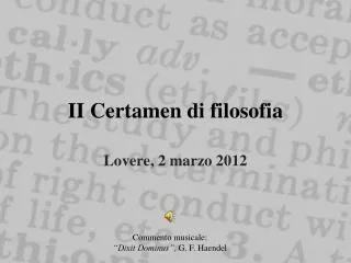 ii certamen di filosofia