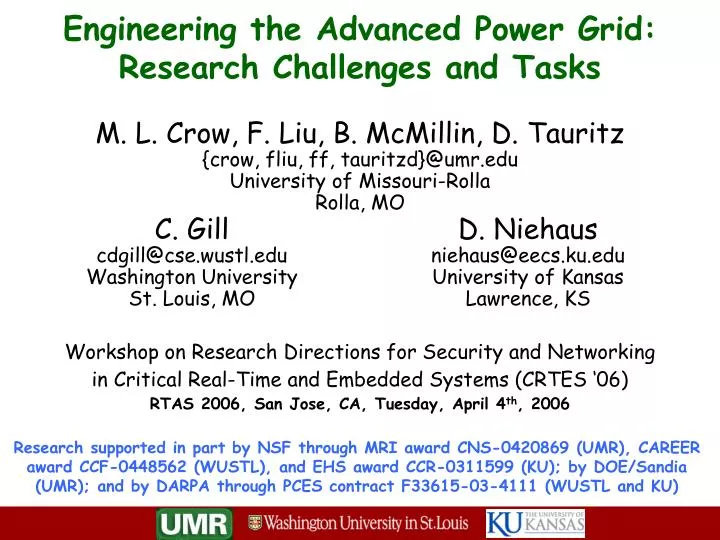 engineering the advanced power grid research challenges and tasks