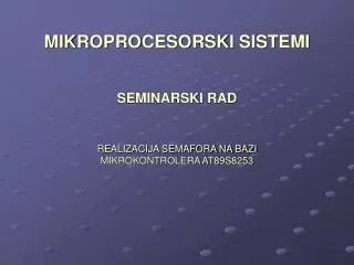 mikroprocesorski sistemi seminarski rad