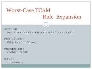 Worst-Case TCAM Rule Expansion