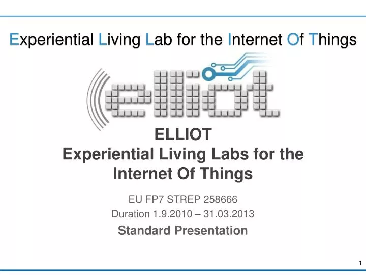 elliot experiential living labs for the internet of things