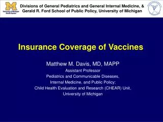 Insurance Coverage of Vaccines