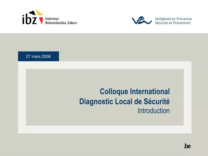 colloque international diagnostic local de s curit
