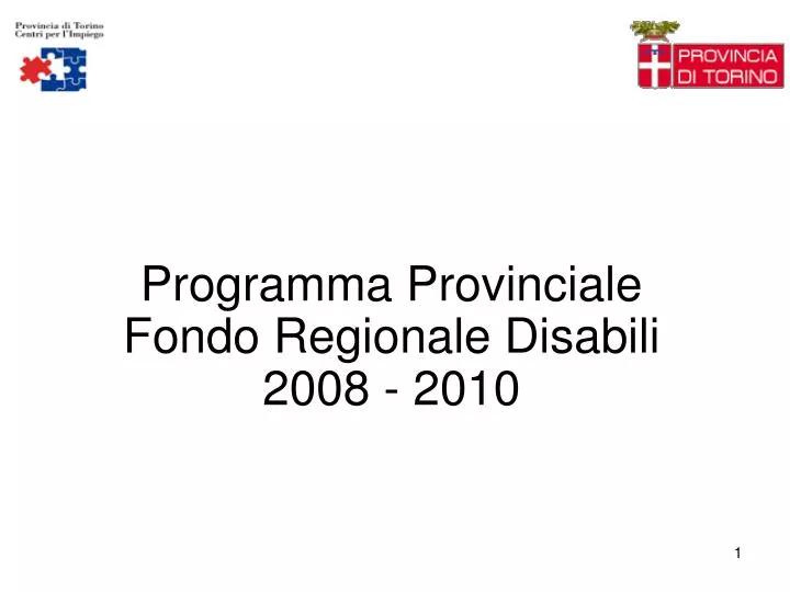 programma provinciale fondo regionale disabili 2008 2010