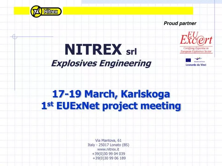 nitrex srl explosives engineering