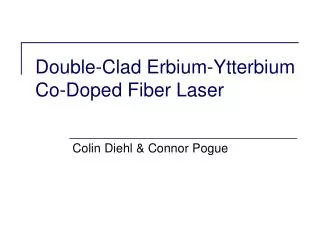 Double-Clad Erbium-Ytterbium Co-Doped Fiber Laser