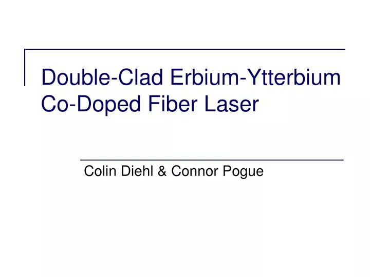double clad erbium ytterbium co doped fiber laser
