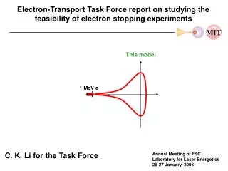 Electron-Transport Task Force report on studying the feasibility of electron stopping experiments