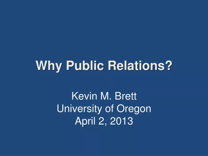 why public relations