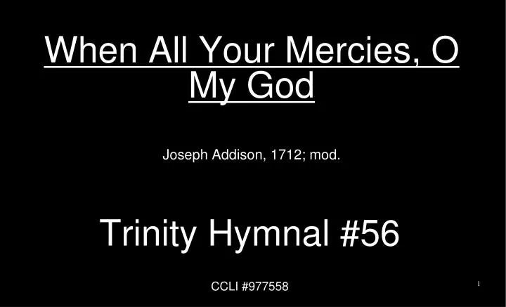 when all your mercies o my god