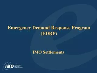 Emergency Demand Response Program (EDRP)