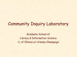 Community Inquiry Laboratory