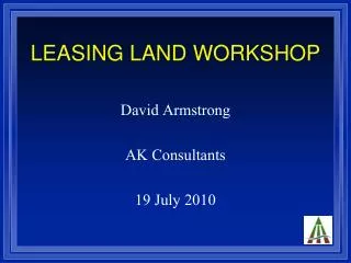 LEASING LAND WORKSHOP