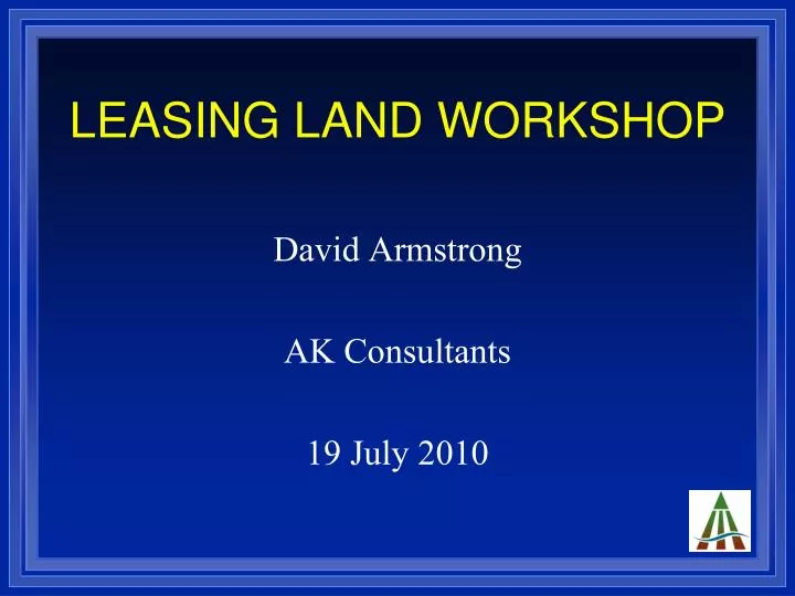 leasing land workshop