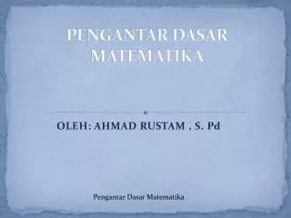 pengantar dasar matematika