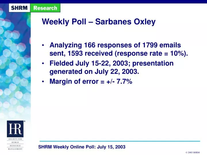 weekly poll sarbanes oxley
