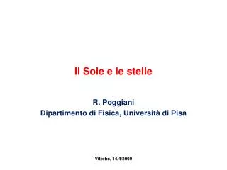 il sole e le stelle