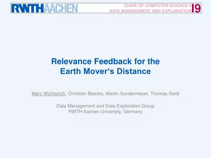 relevance feedback for the earth mover s distance