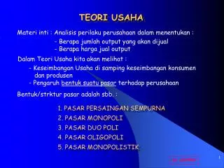teori usaha