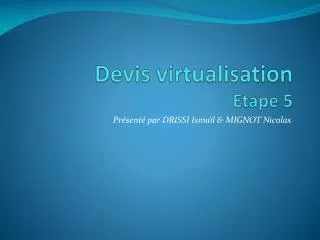 devis virtualisation etape 5
