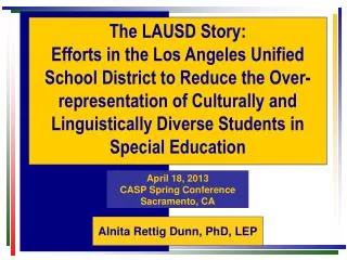 The LAUSD Story: