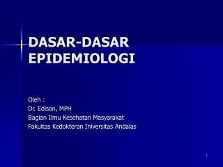 dasar dasar epidemiologi