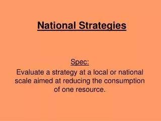 National Strategies