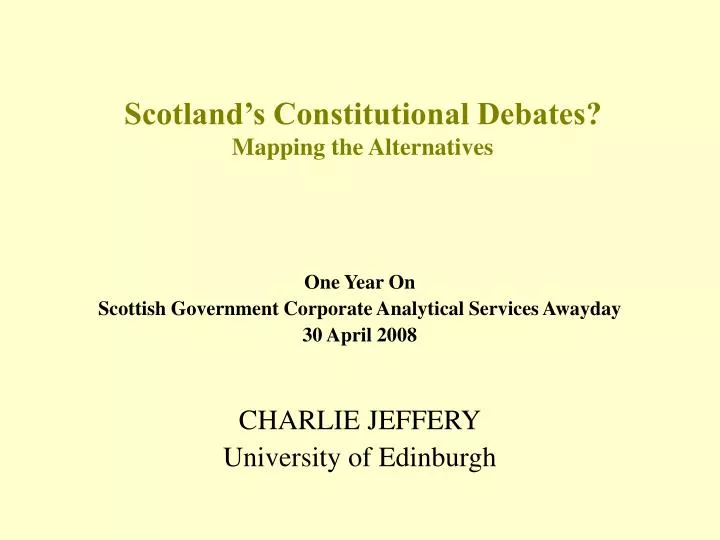 scotland s constitutional debates mapping the alternatives