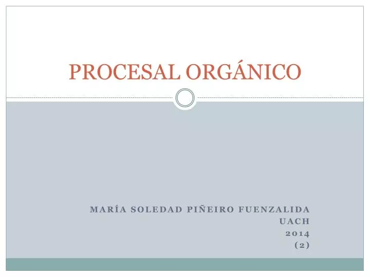 procesal org nico