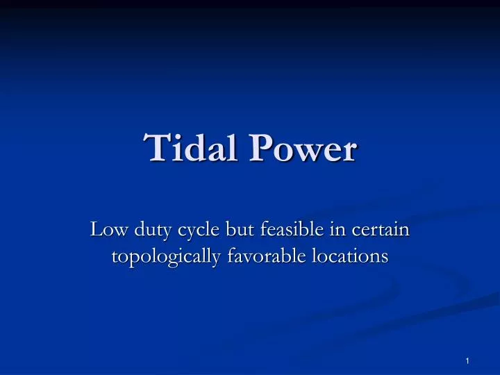 tidal power