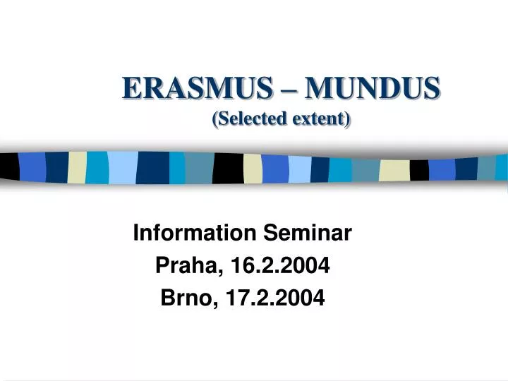 erasmus mundus selected extent