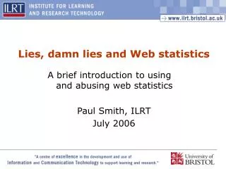 Lies, damn lies and Web statistics
