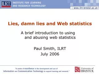 lies damn lies and web statistics