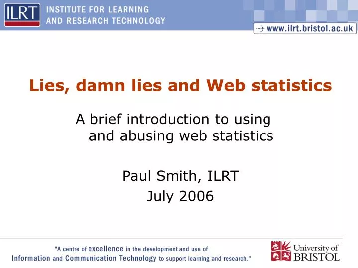 lies damn lies and web statistics