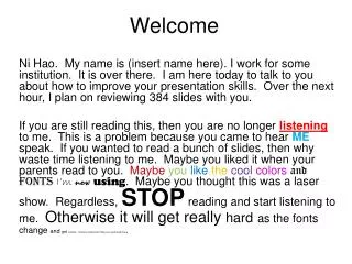 welcome