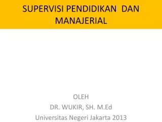 supervisi pendidikan dan manajerial