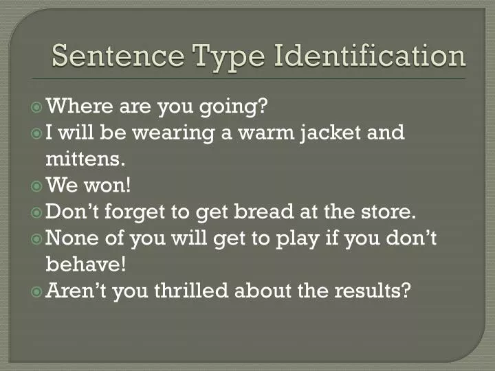 sentence type identification