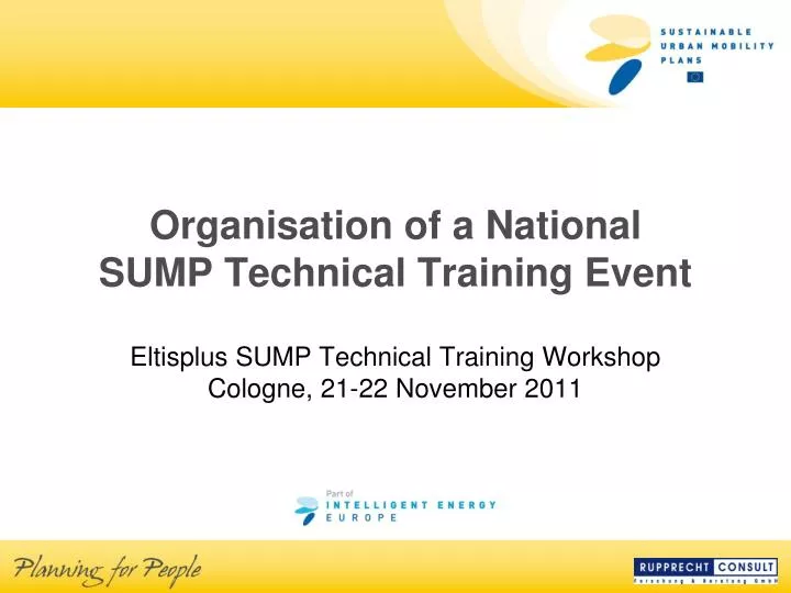 organisation of a national sump technical training event