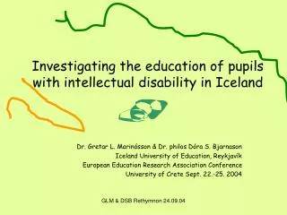 Investigating the education of pupils with intellectual disability in Iceland