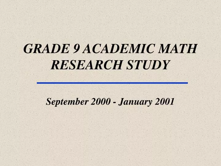 grade 9 academic math research study