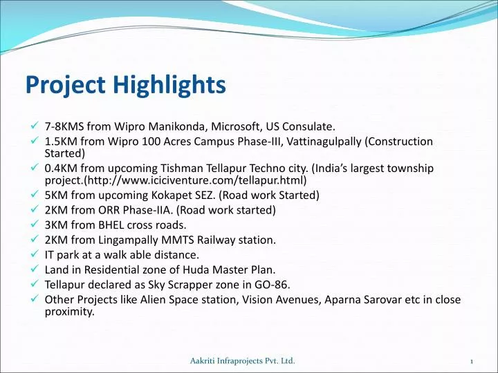 project highlights