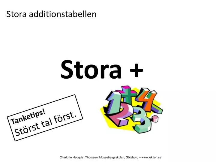 stora additionstabellen