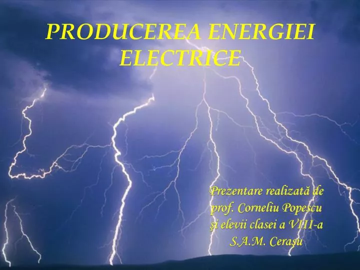 producerea energiei electrice
