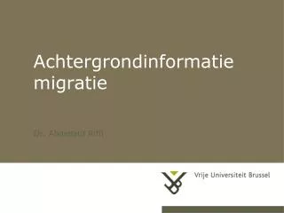 achtergrondinformatie migratie