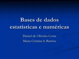 bases de dados estat sticas e num ricas