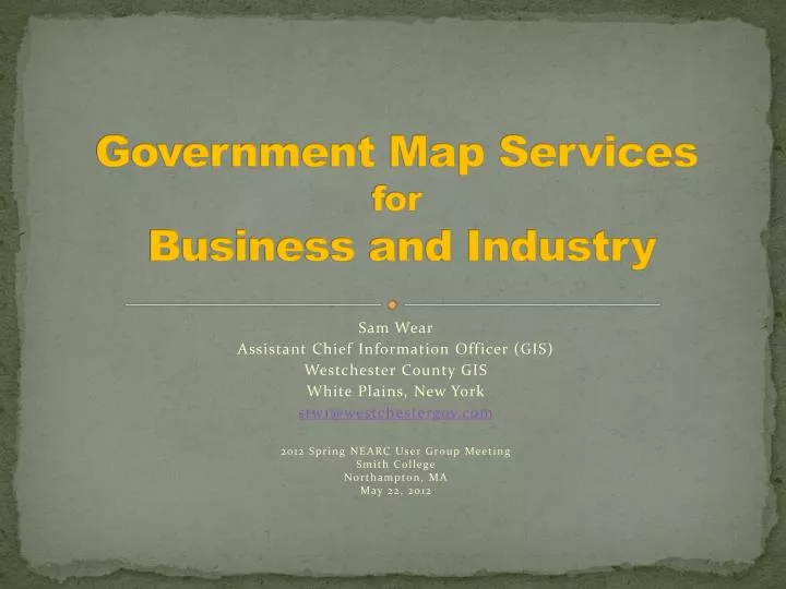 government map services for business and industry
