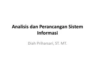 analisis dan perancangan sistem informasi