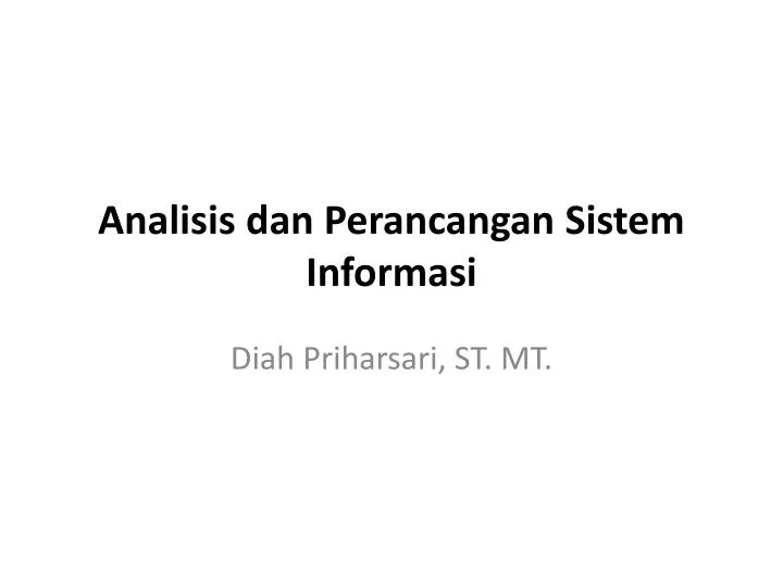 analisis dan perancangan sistem informasi