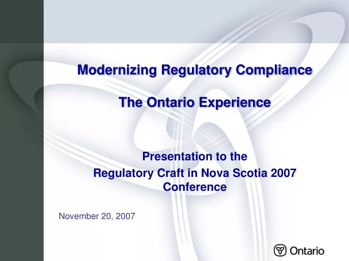 modernizing regulatory compliance the ontario experience