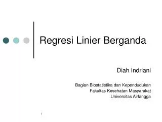 PPT - Regresi Linier Dan Berganda PowerPoint Presentation, Free ...